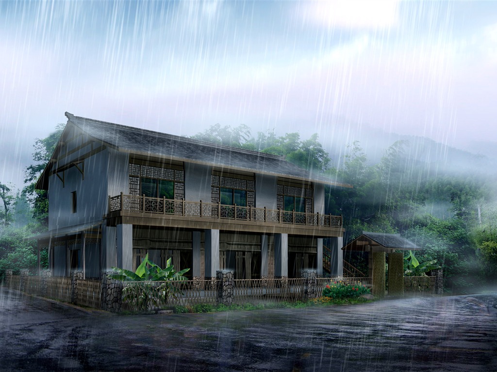 建築園林效果 高清壁紙(一) #16 - 1024x768