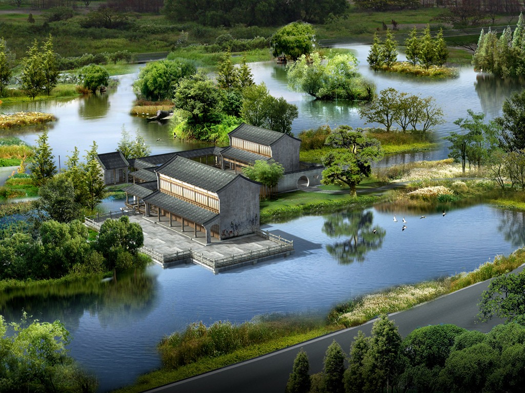 建築園林效果 高清壁紙(一) #18 - 1024x768