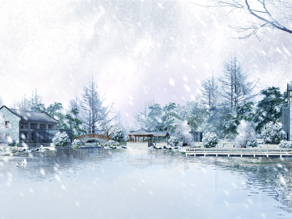 建築園林效果 高清壁紙(一) #19 - 1024x768