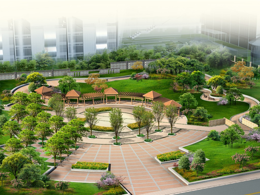 建築園林效果 高清壁紙(二) #5 - 1024x768