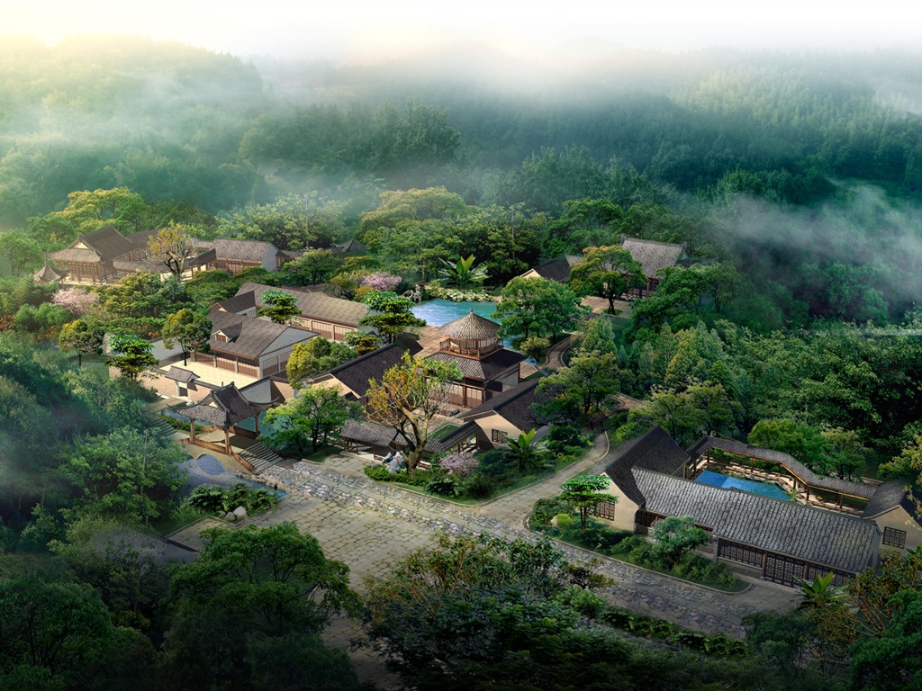 建築園林效果 高清壁紙(二) #15 - 1024x768