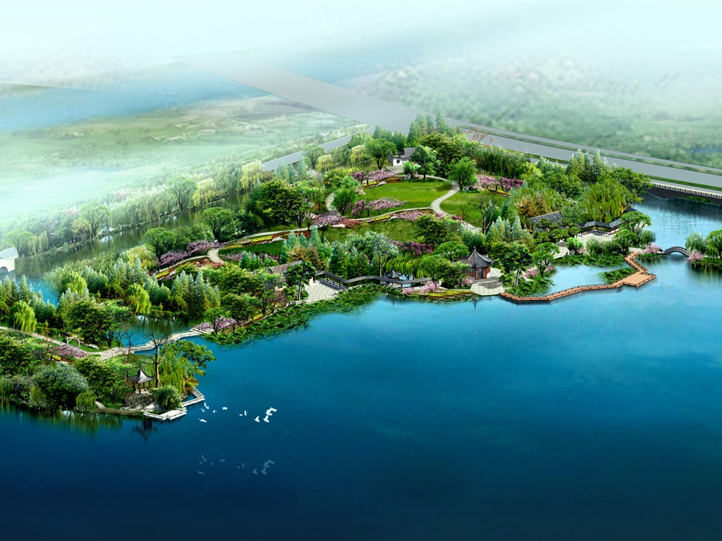 建築園林效果 高清壁紙(二) #17 - 1024x768