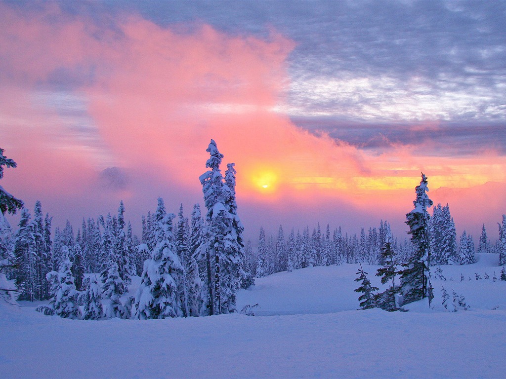 Fond d'écran panoramique de neige (1) #10 - 1024x768