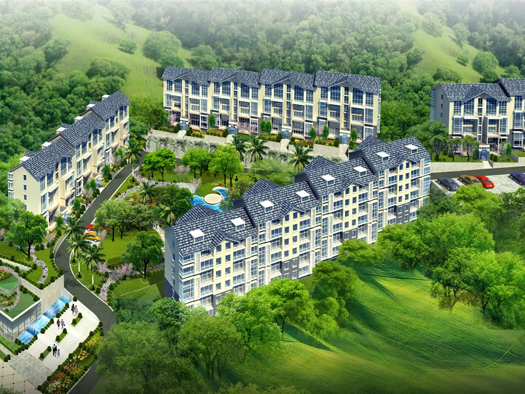 建築園林效果 高清壁紙(三) #3 - 1024x768