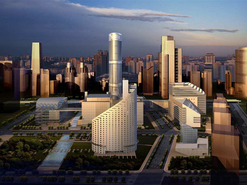 建築園林效果 高清壁紙(三) #5 - 1024x768