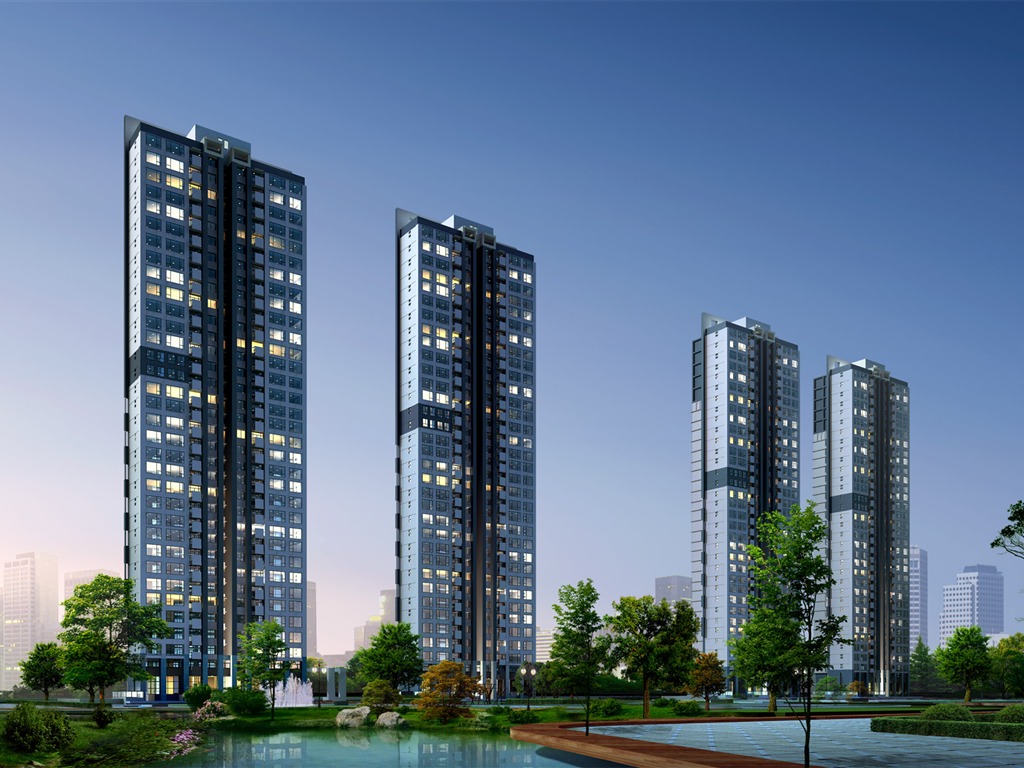 建築園林效果 高清壁紙(三) #7 - 1024x768