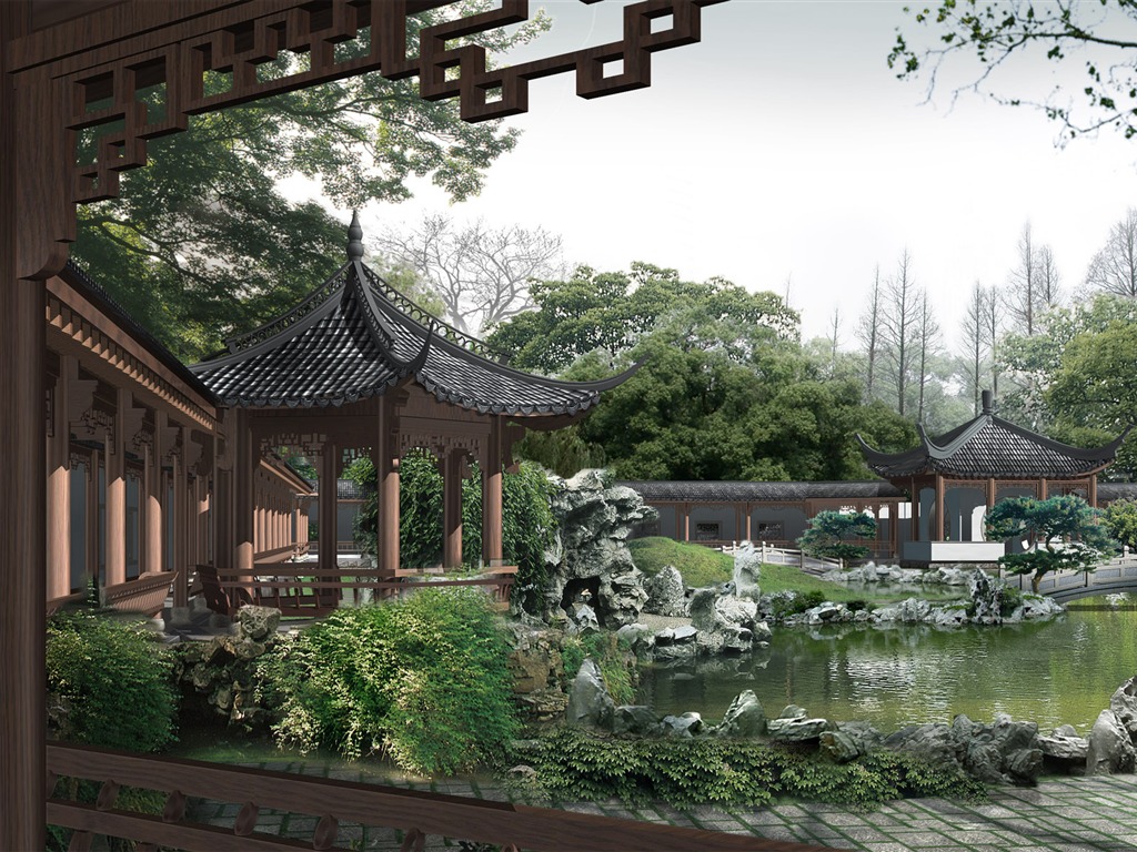 建築園林效果 高清壁紙(三) #9 - 1024x768