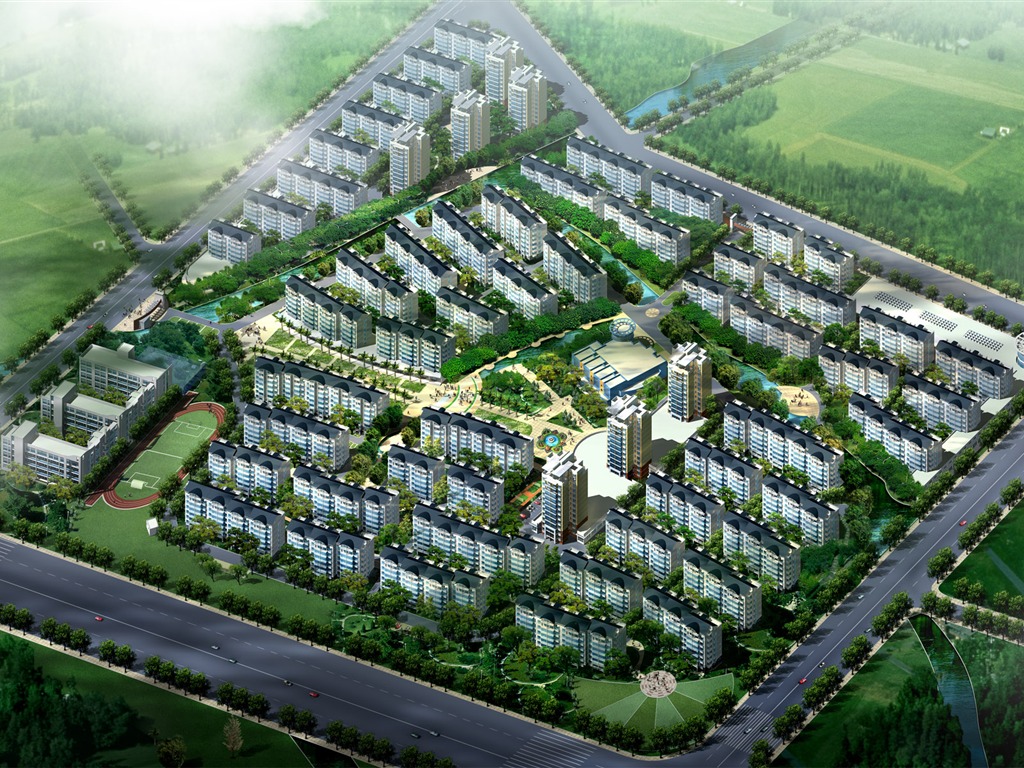 建築園林效果 高清壁紙(四) #2 - 1024x768