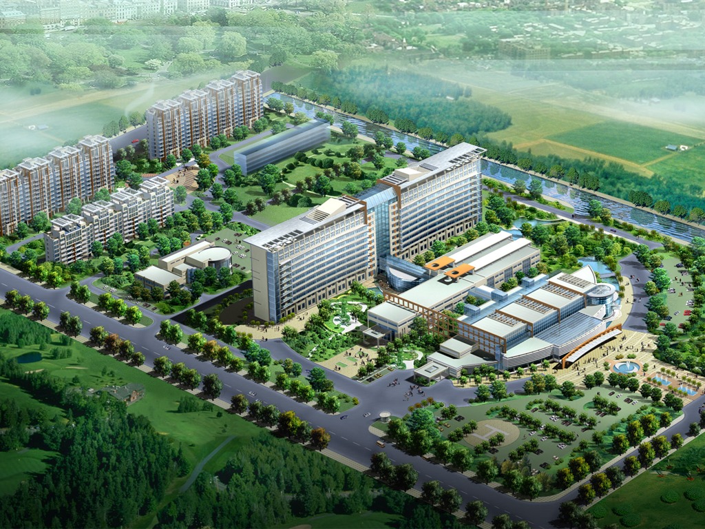 建築園林效果 高清壁紙(四) #10 - 1024x768