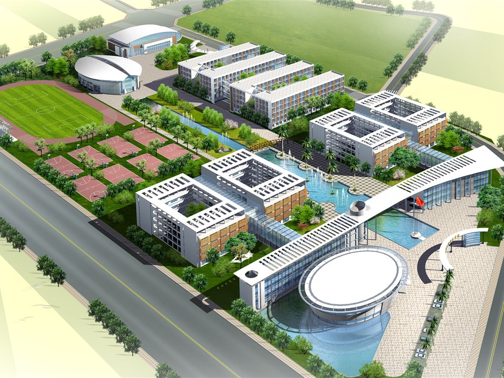 建筑园林效果 高清壁纸(四)14 - 1024x768