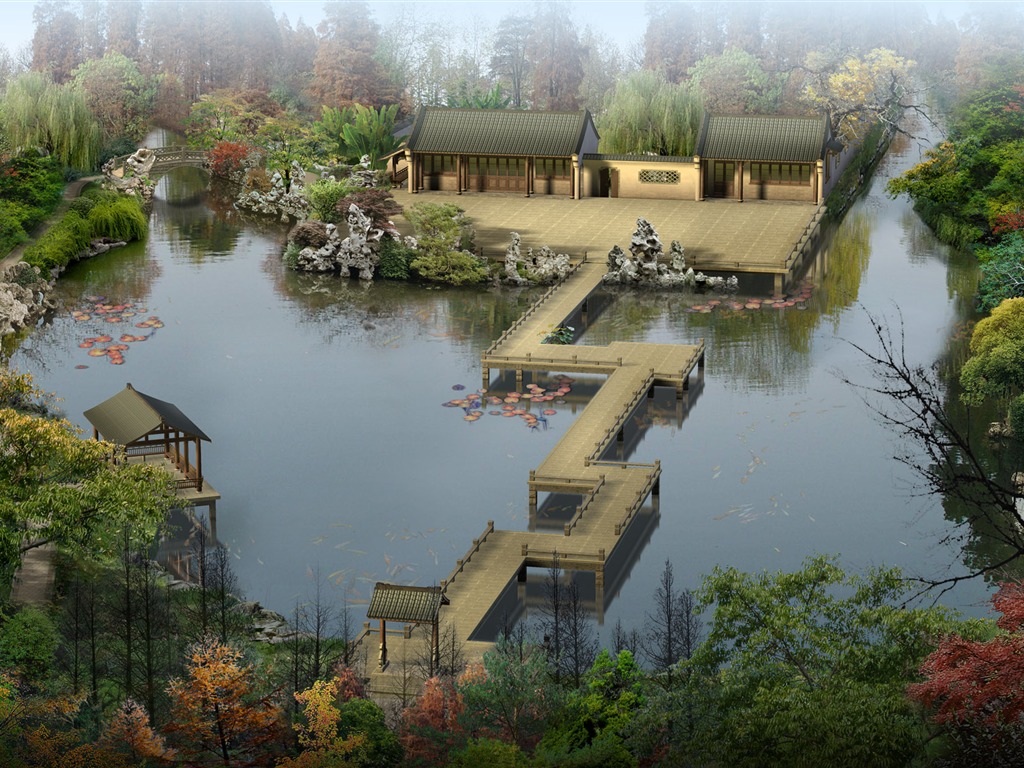 建築園林效果 高清壁紙(四) #15 - 1024x768