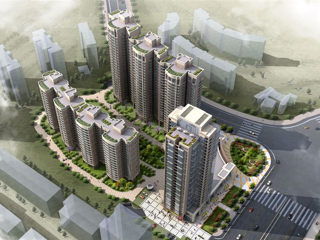 建築園林效果 高清壁紙(四) #18 - 1024x768