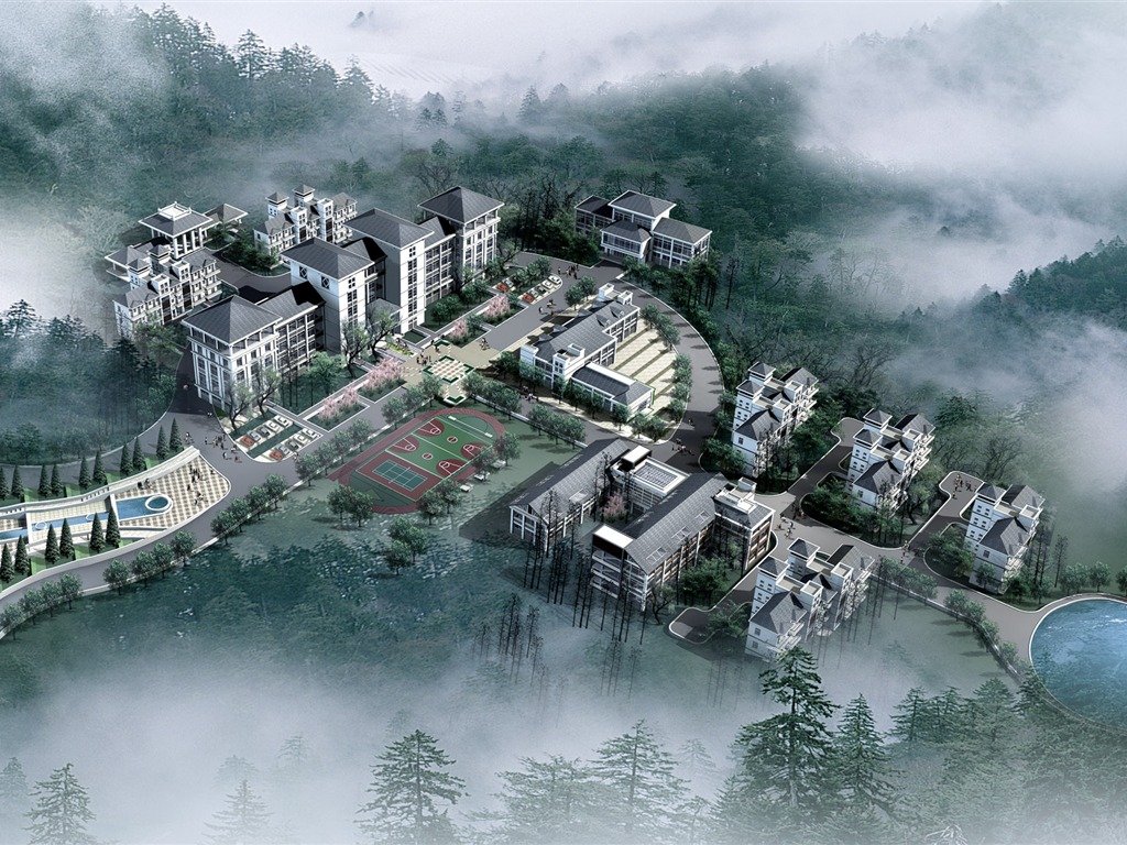 建築園林效果 高清壁紙(五) #6 - 1024x768