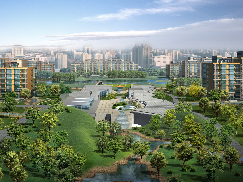 建築園林效果 高清壁紙(五) #16 - 1024x768