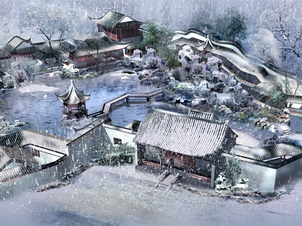 建築園林效果 高清壁紙(五) #17 - 1024x768