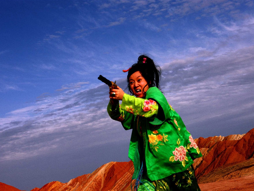 Une femme, un fusil et un fond d'écran HD Noodle Shop #14 - 1024x768