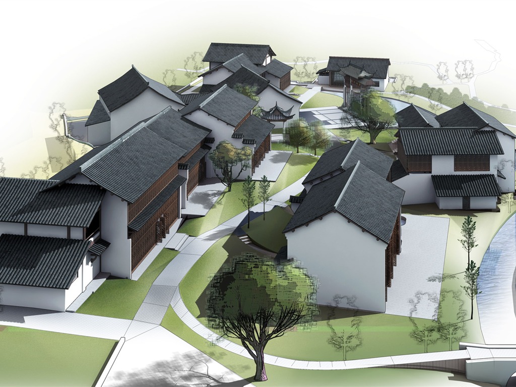 建築園林效果 高清壁紙(七) #9 - 1024x768
