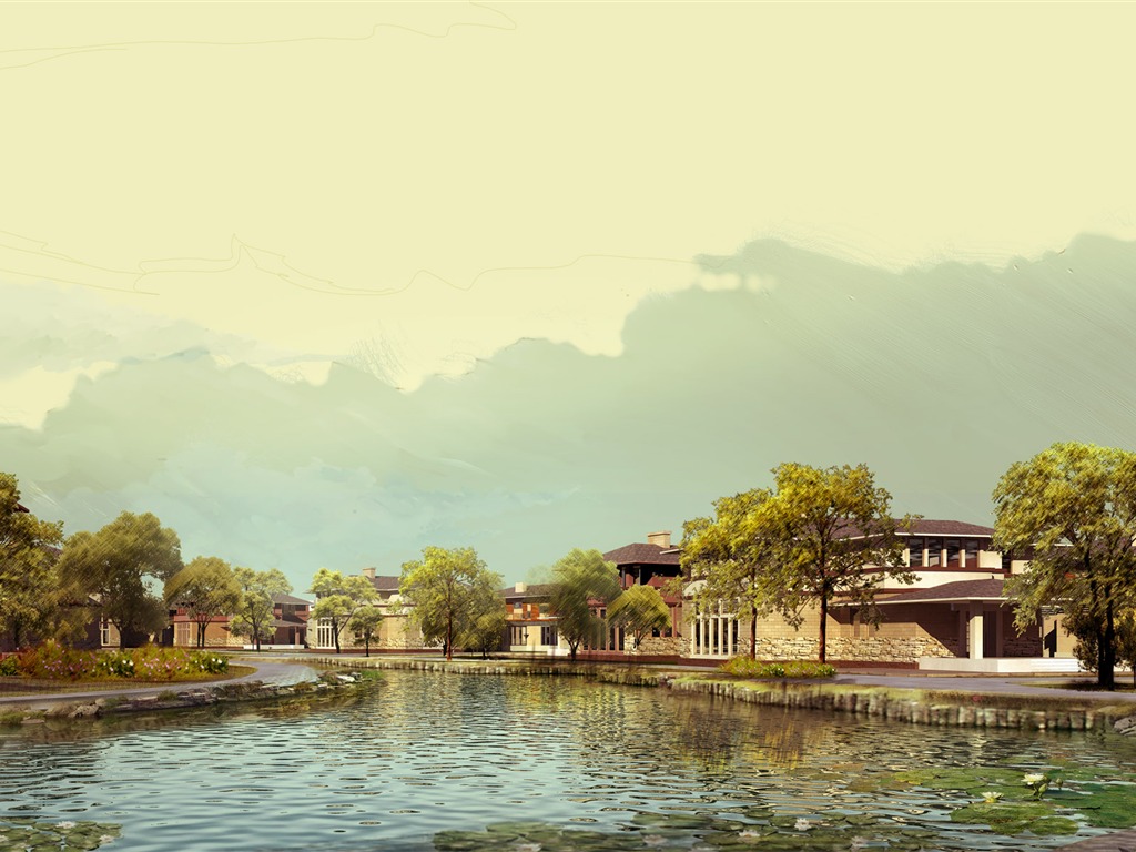 建築園林效果 高清壁紙(八) #5 - 1024x768