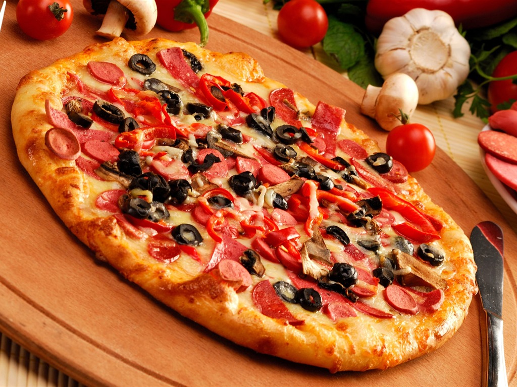 Pizza Jídlo tapety (3) #20 - 1024x768