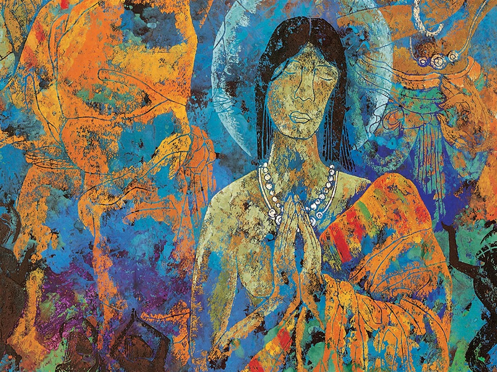 藏族祥巴版畫 壁紙(一) #9 - 1024x768