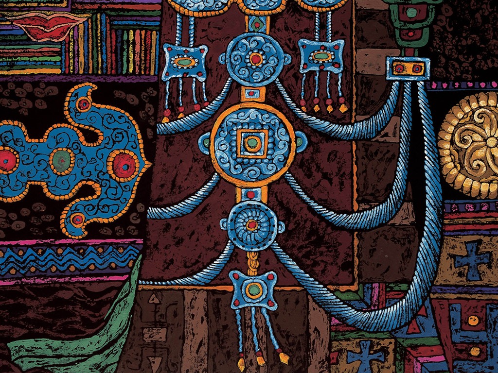 藏族祥巴版画 壁纸(一)12 - 1024x768