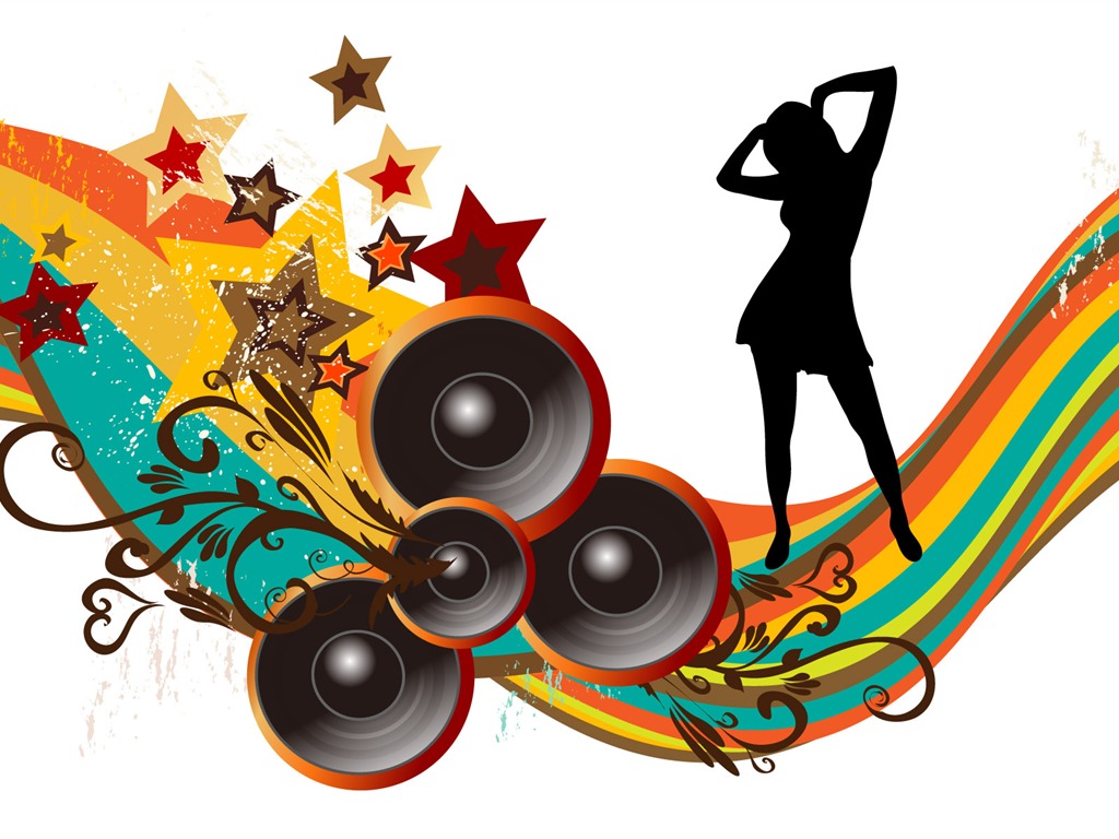 Vectorial de tema musical fondos de pantalla (2) #12 - 1024x768