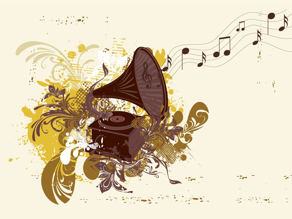 Vector musical theme wallpapers (3) #3 - 1024x768
