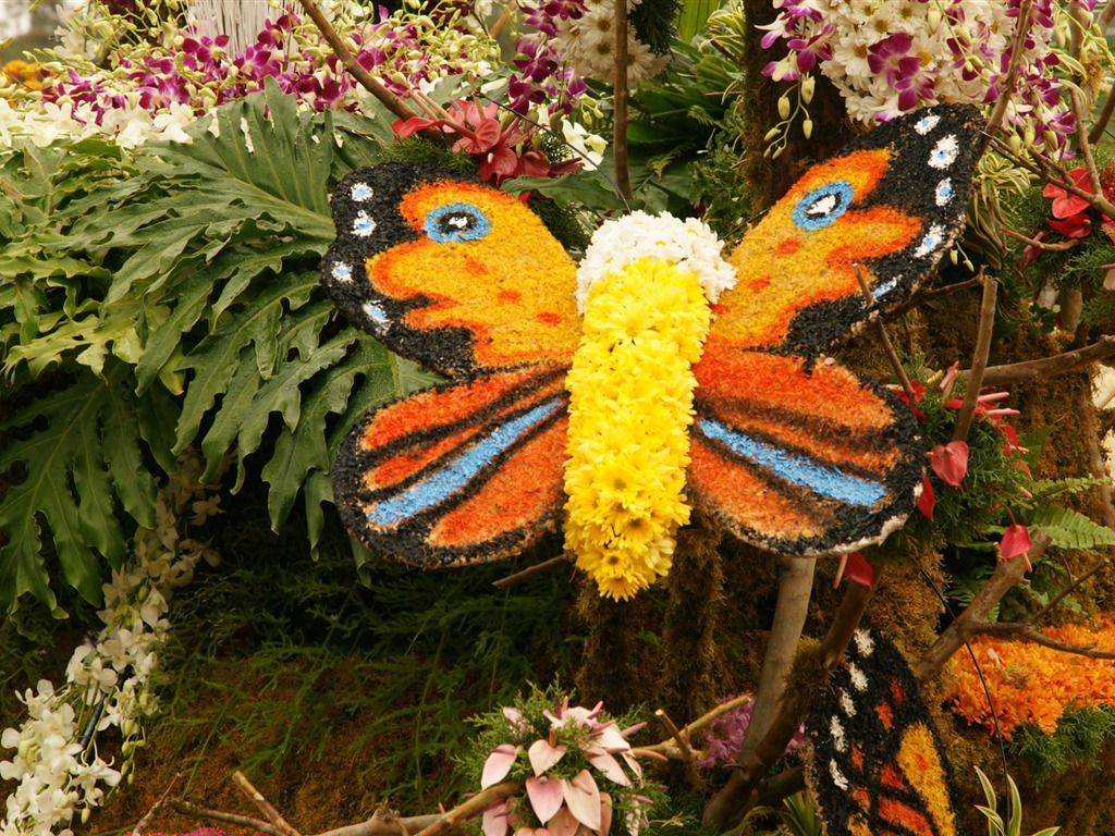 七彩花朵裝飾 壁紙(一) #2 - 1024x768