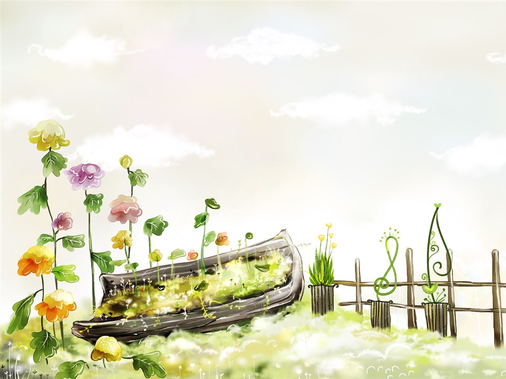 手繪夢幻風光 壁紙(三) #13 - 1024x768