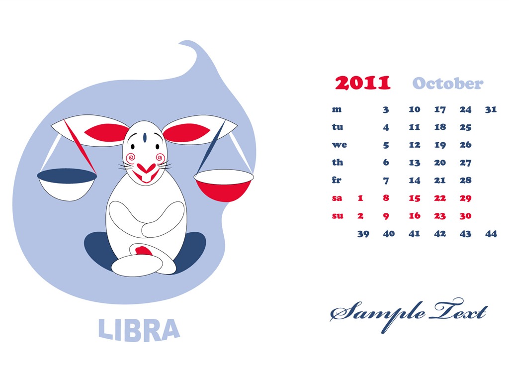 Année du papier peint Rabbit calendrier 2011 (2) #3 - 1024x768