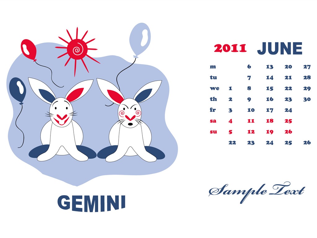 Année du papier peint Rabbit calendrier 2011 (2) #7 - 1024x768