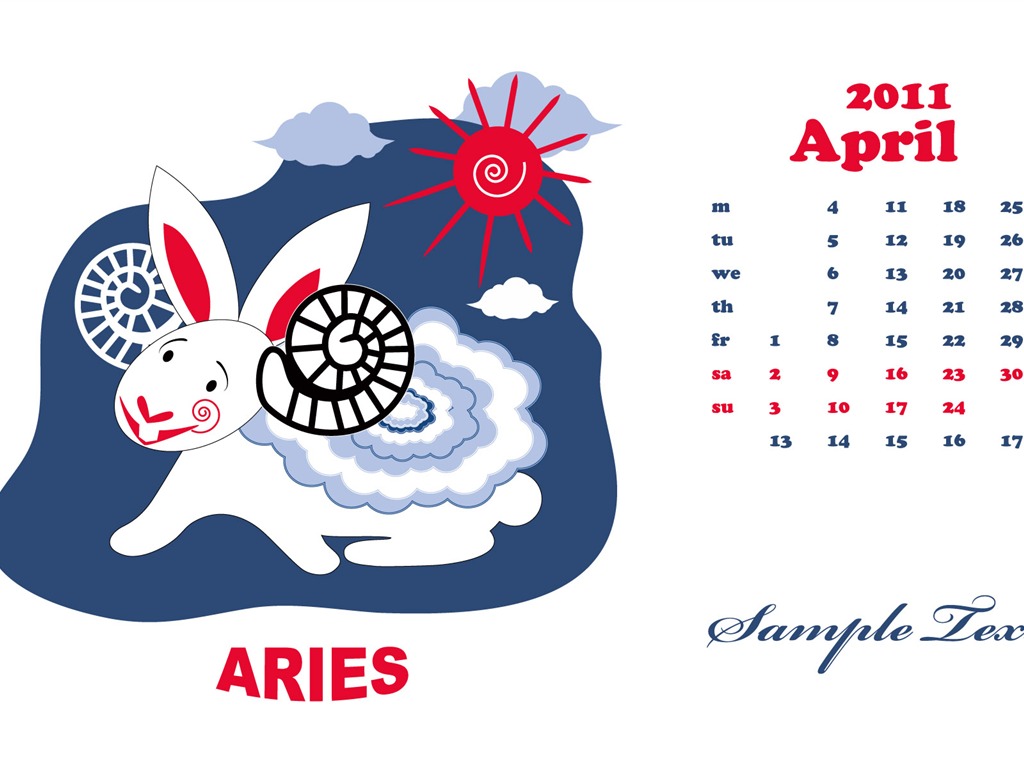 Année du papier peint Rabbit calendrier 2011 (2) #9 - 1024x768