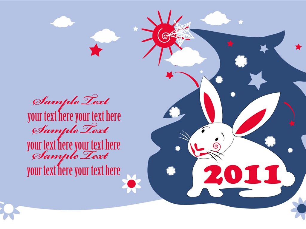 Year of the Rabbit 2011 calendar wallpaper (2) #13 - 1024x768