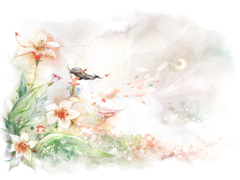 手繪夢幻風光 壁紙(十) #11 - 1024x768