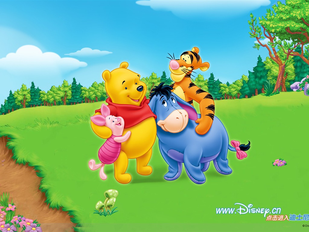 월트 디즈니 만화 곰돌이 푸우 벽지 (1) #14 - 1024x768