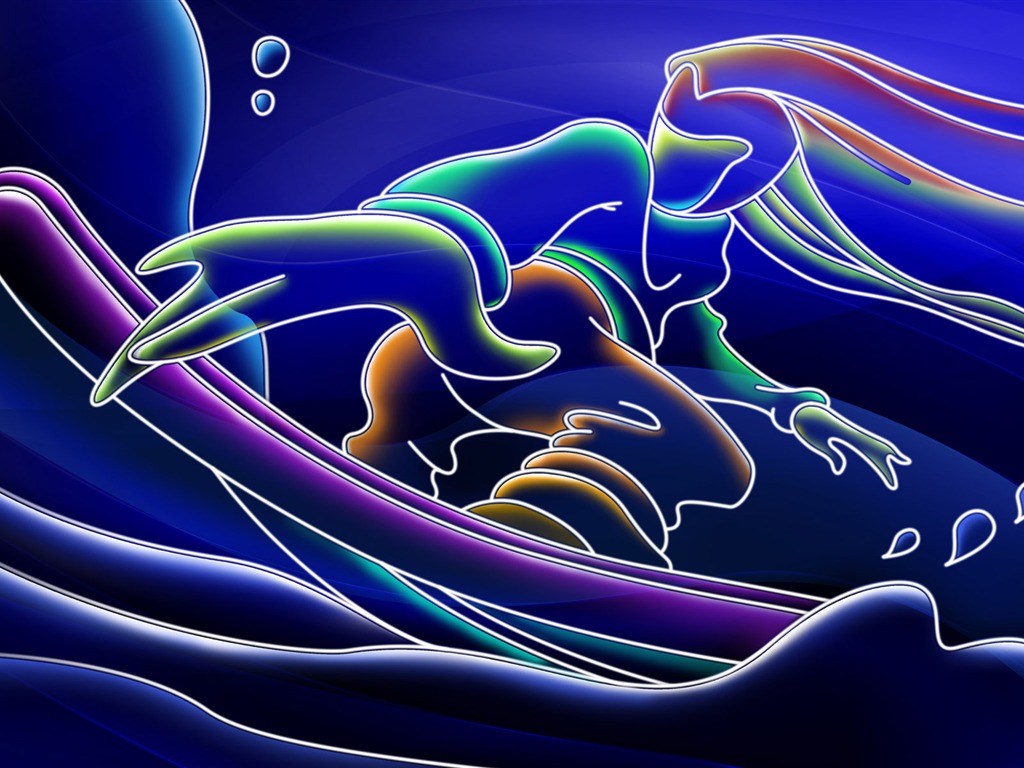 Hand-painted wallpaper line drawing (5) #16 - 1024x768