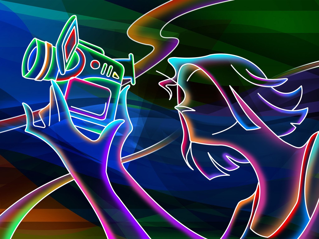 Hand-painted wallpaper line drawing (6) #3 - 1024x768