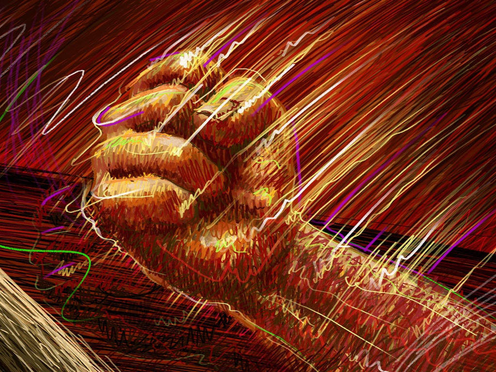 Living hand-painted wallpaper widescreen (2) #2 - 1024x768