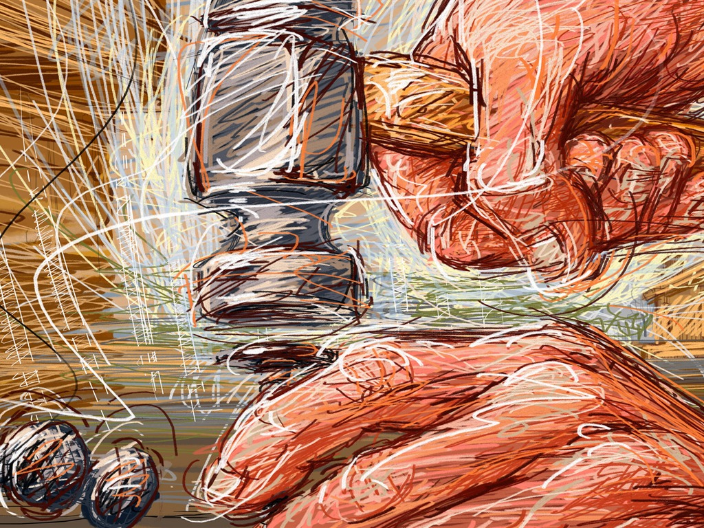 Living hand-painted wallpaper widescreen (2) #5 - 1024x768