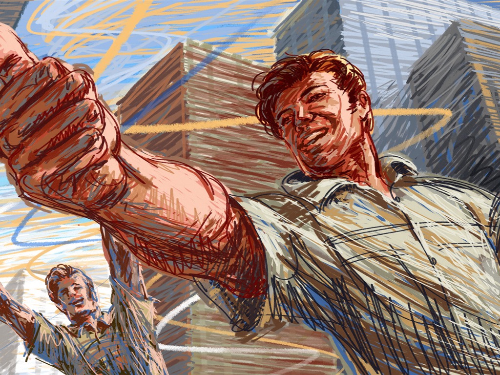 Living hand-painted wallpaper widescreen (2) #15 - 1024x768