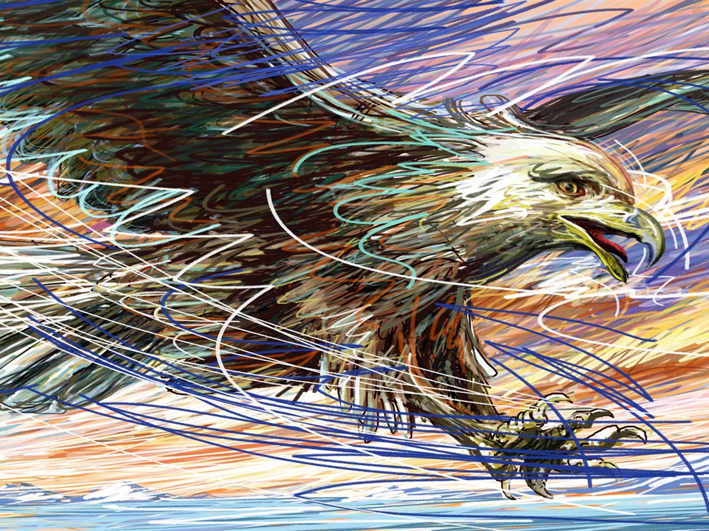 Living hand-painted wallpaper widescreen (3) #1 - 1024x768
