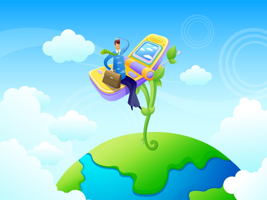 Vector cartoon wallpaper business meaning (1) #16 - 1024x768