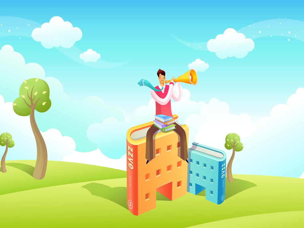 Vector cartoon wallpaper business meaning (1) #1 - 1024x768
