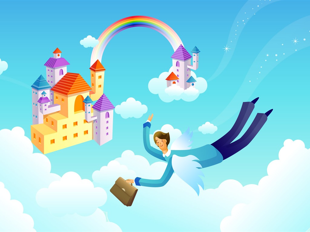 Vector cartoon wallpaper business meaning (1) #5 - 1024x768