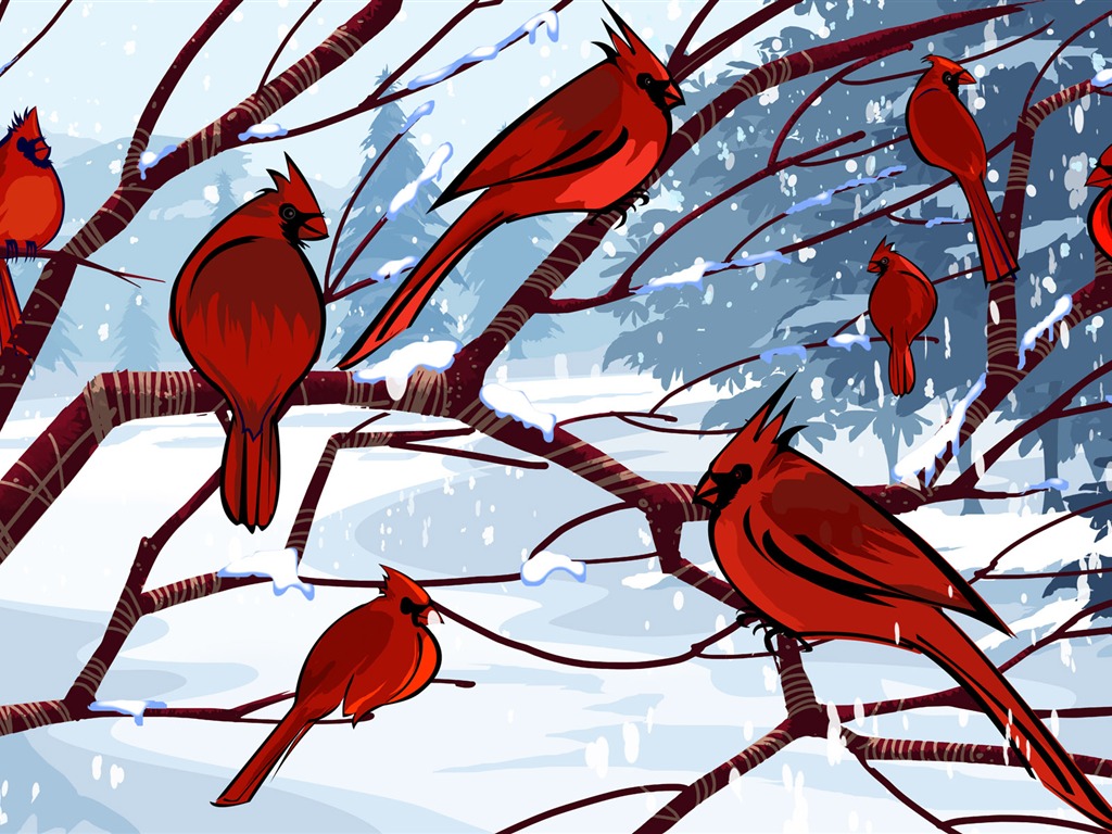 Vector Wallpaper Winter Foto #11 - 1024x768