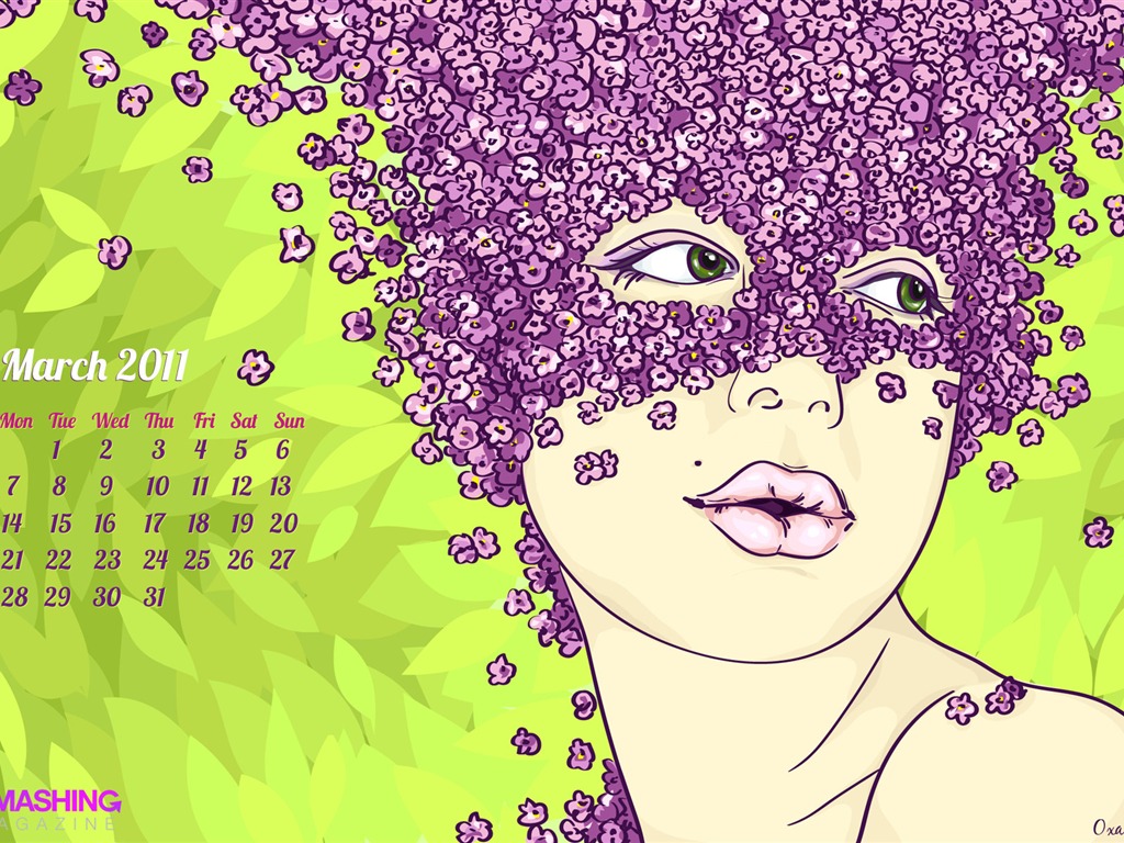 March 2011 Calendar Wallpaper #4 - 1024x768