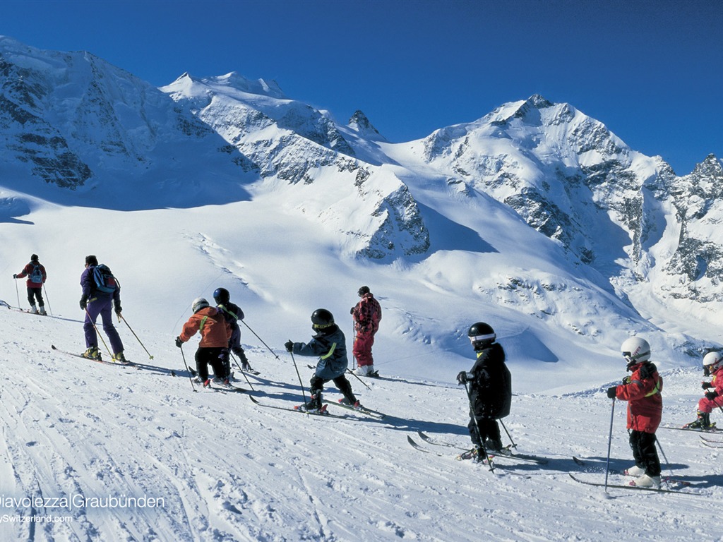 Swiss winter snow wallpaper #6 - 1024x768