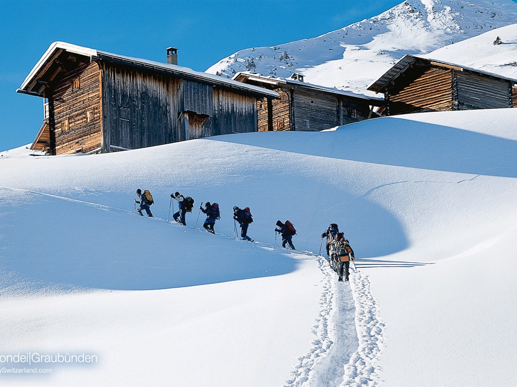 Swiss fond d'écran de neige en hiver #8 - 1024x768