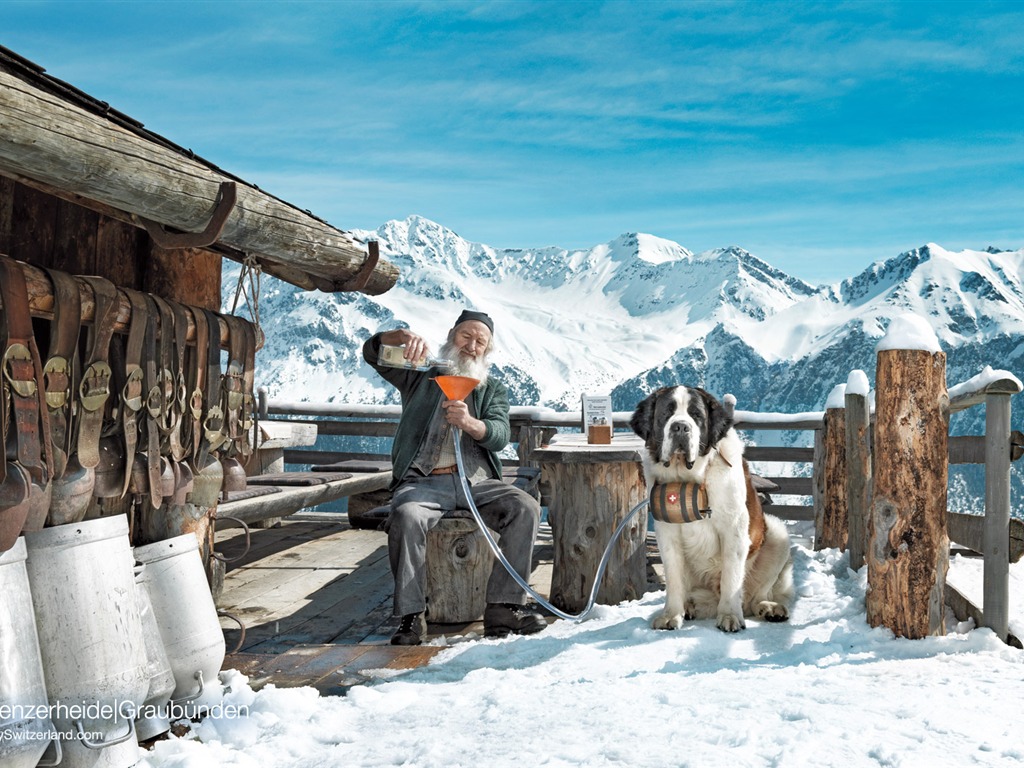 Swiss fond d'écran de neige en hiver #11 - 1024x768