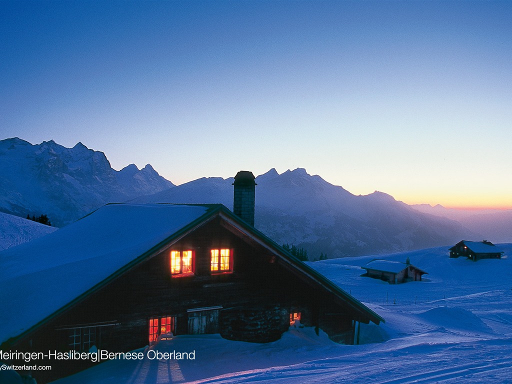 Swiss winter snow wallpaper #16 - 1024x768